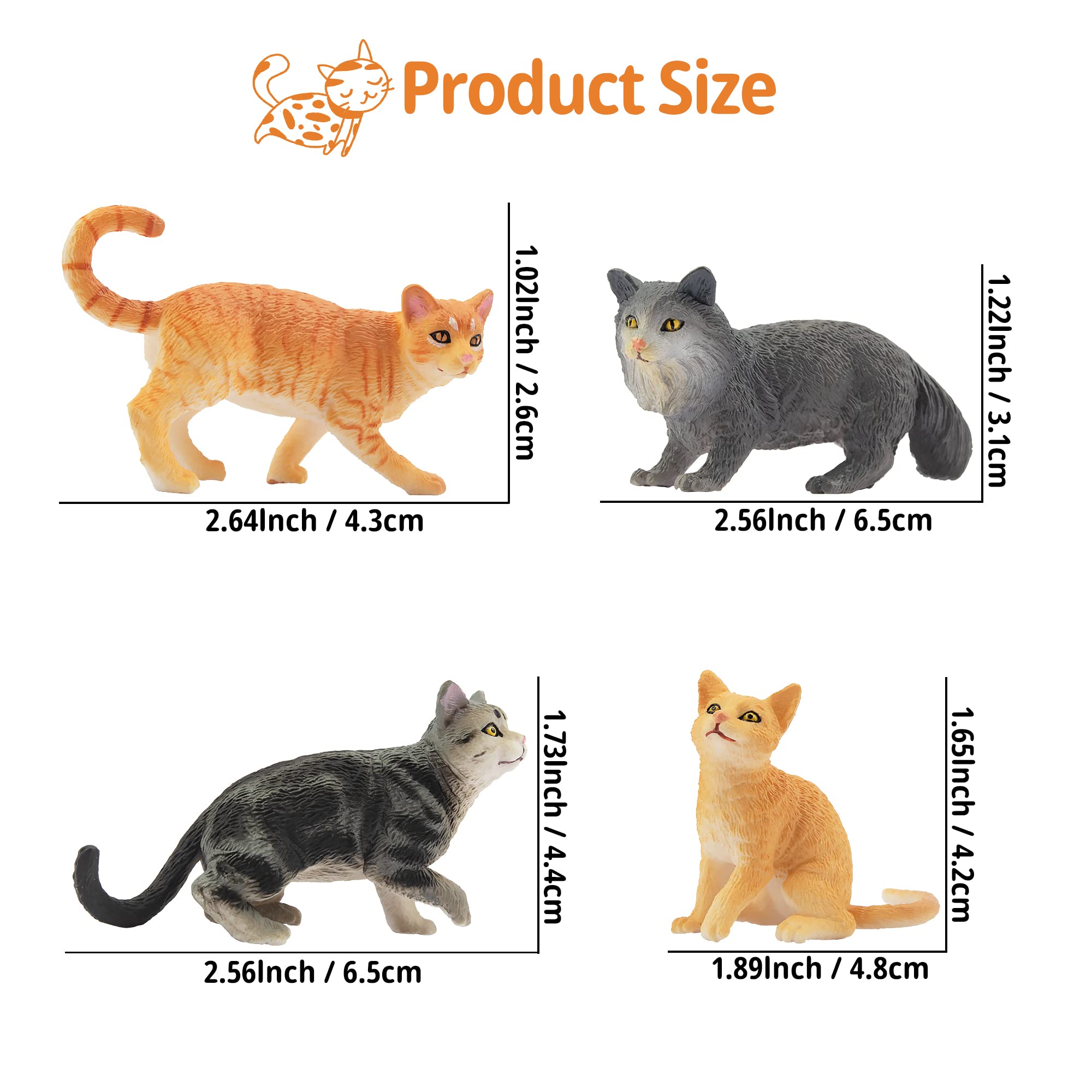 TOYMANY Lot de 8 figurines d'animaux miniatures en plastique - Œuf de Pâques - Décoration de gâteau de Noël - Cadeau d'anniversaire pour enfants