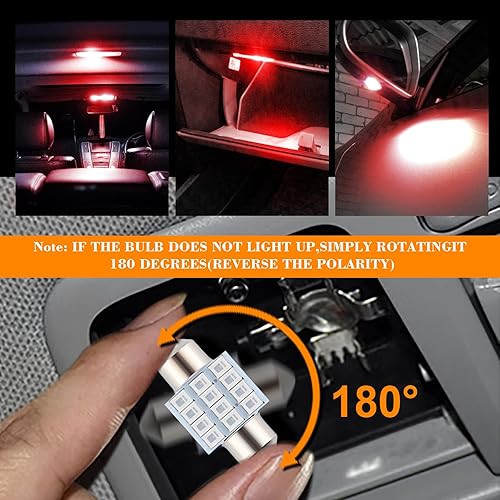 Miniatura 4 de Juego de 24 bombillas LED para interior de automóvil, 194 T10 DE3175 578 211-2 212-2 1.220 in 1.654 in, luces de repuesto para maletero de