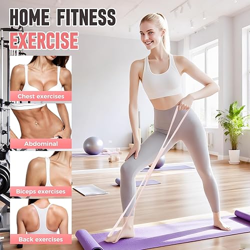 Miniatura 2 de 2025 Nueva figura 8 bandas de resistencia con asas, bandas de ejercicio para mujereshombres, entrenamientos de brazoespaldahombro, entrenamiento de