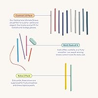 Vista 4 de GIR: Get It Right - Pajitas de silicona reutilizables con estuche de viaje y escobilla de limpieza, pajitas largas para vasos, cócteles y bebidas