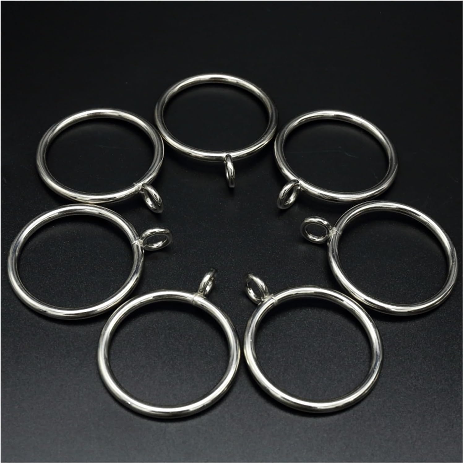 yaoqijie Curtain Hook Roman Rings 100% Metal Curtain Rod Hook Rings Curtain Accessories Silver Black Golden 38/45mm Hook Rings Lasting (Color : 30PCS Diameter 38mm)