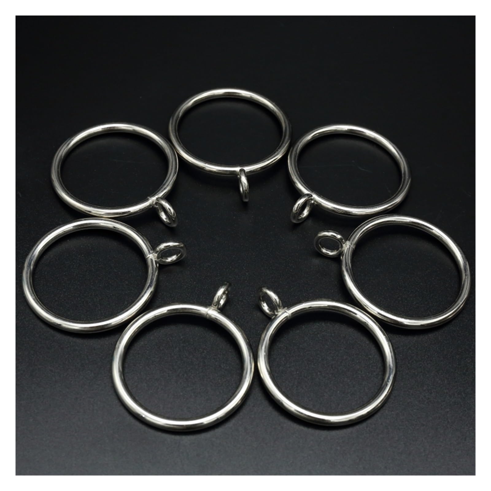 Vorhanghaken Römische Ringe 100% Metall Gardinenstange Hakenringe Vorhangzubehör Silber Schwarz Golden 38/45 mm Hakenringe wanglan(30PCS diameter 38mm)