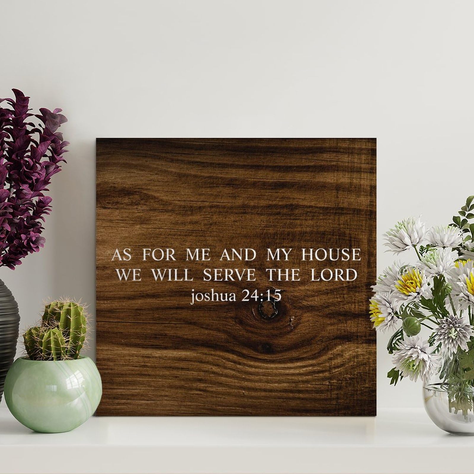 Guangpat Style-7 Vintage Wooden Pallet Sign As For Me And My House We Will Serve The Lord Joshua 24 15 Motivational Wood Plaque 8X8in Wall Decor Wall Art Home Decor For Kitchen Bedroom Living Room