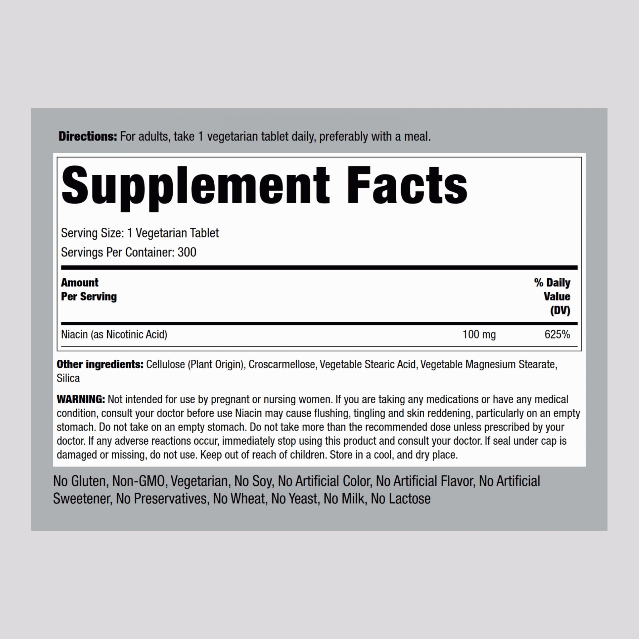 Piping Rock Niacin 100mg | 300 Tablets — Amazon image 2