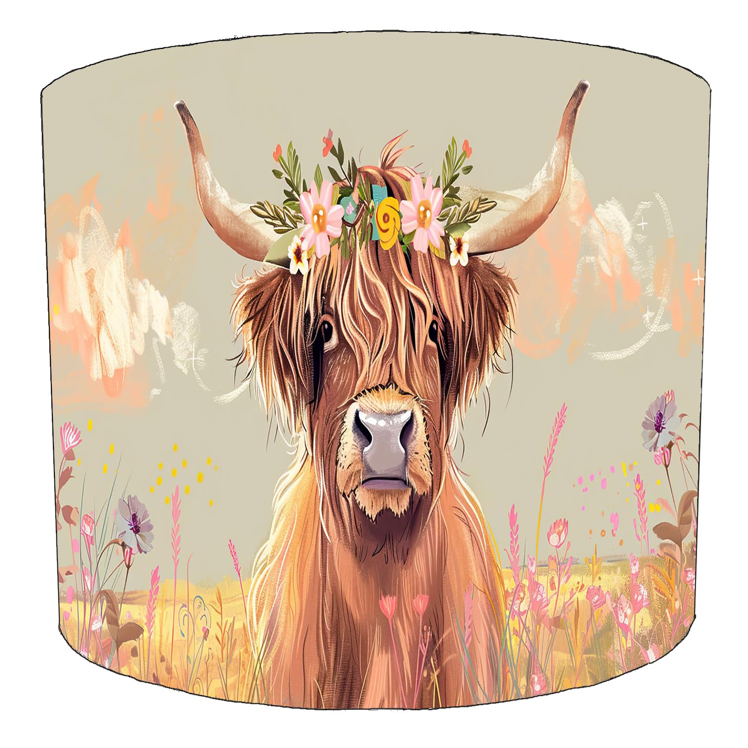 Scottish Highland Cattle Cow Lampshade (6) in 3 Sizes for Ceiling Light Shades or Table Lamp