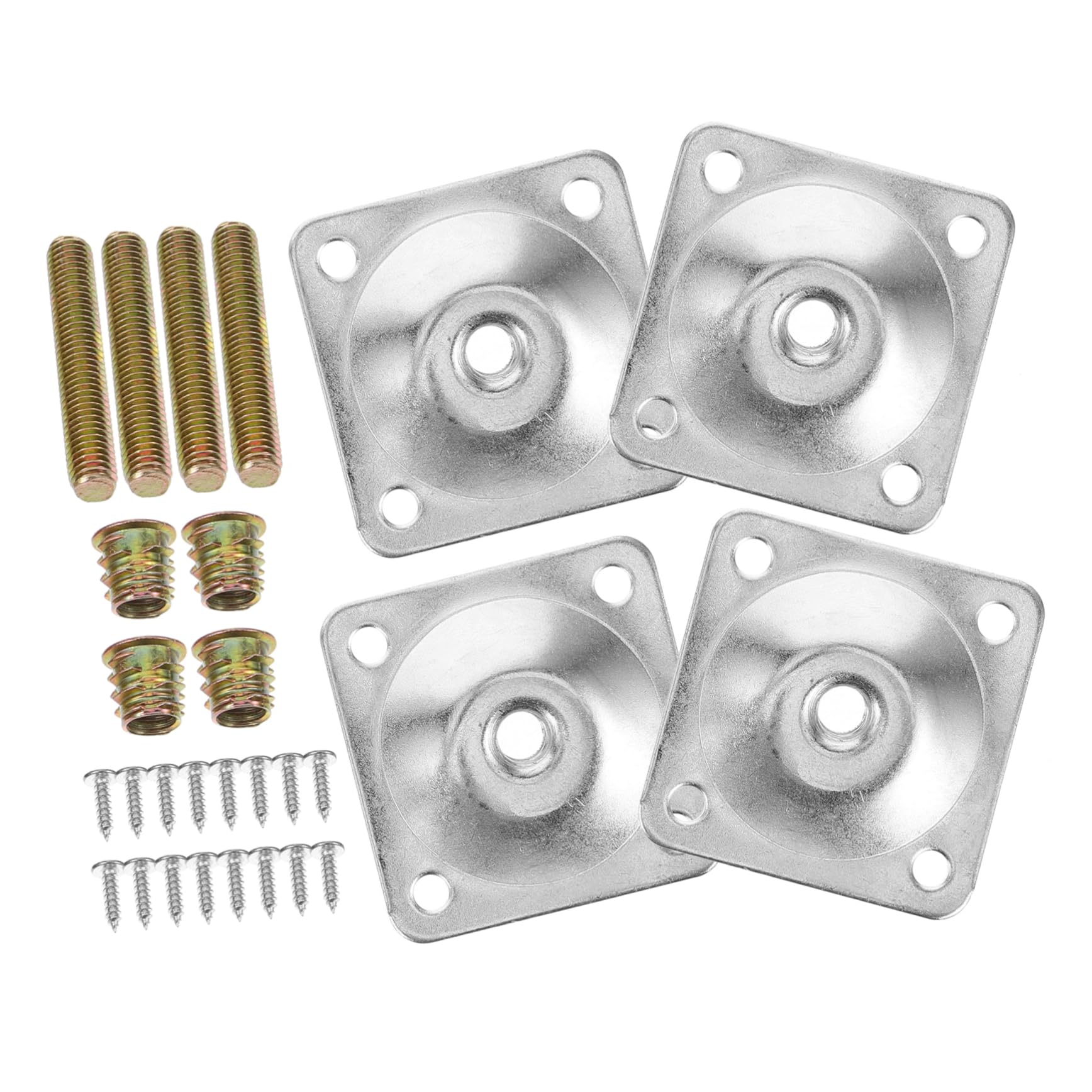 Plaques de fixation pour pieds de meuble kit de réparation facile en fer argenté Homoyoyo