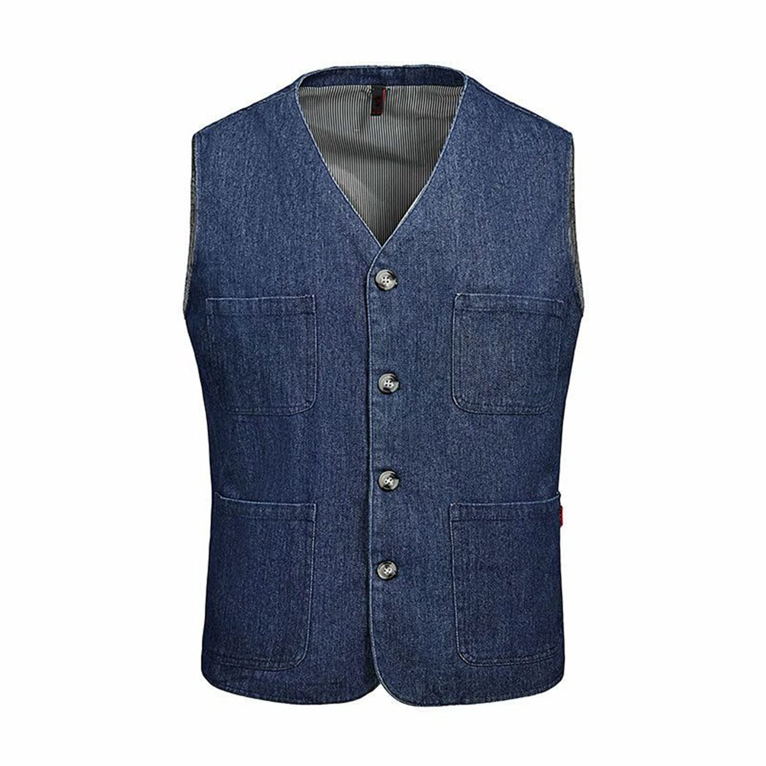 Chaleco Hombre Primavera Y Otoño Chaleco Vaquero Exterior Chaleco Casual Sin Mangas Chaleco Multibolsillos Chaleco Práctico Multifuncional