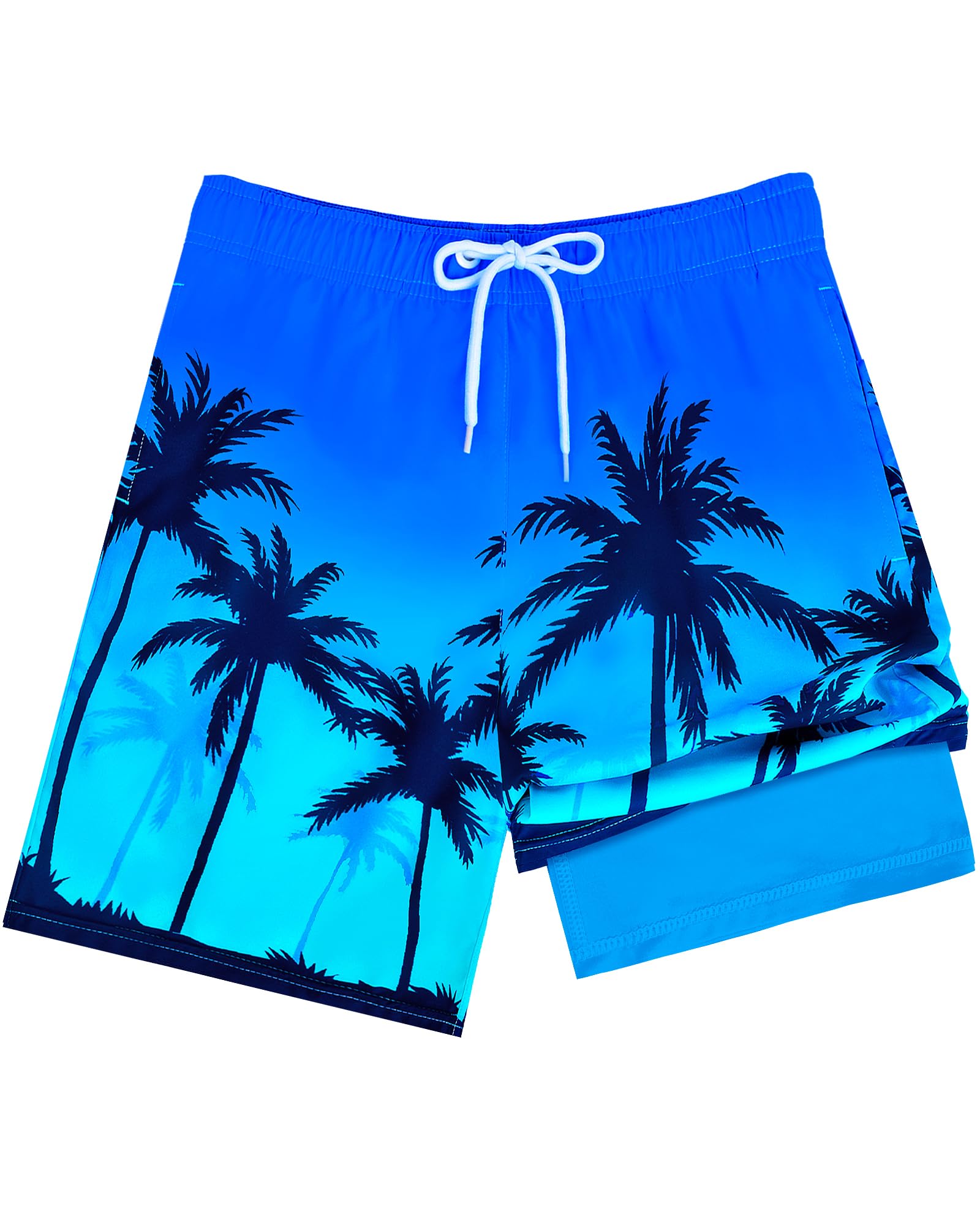 Boys Swim Trunks with Compression Liner Swim Shorts Quick Dry Boys Bathing Suit Swimsuit Swimwear Beach Shorts
