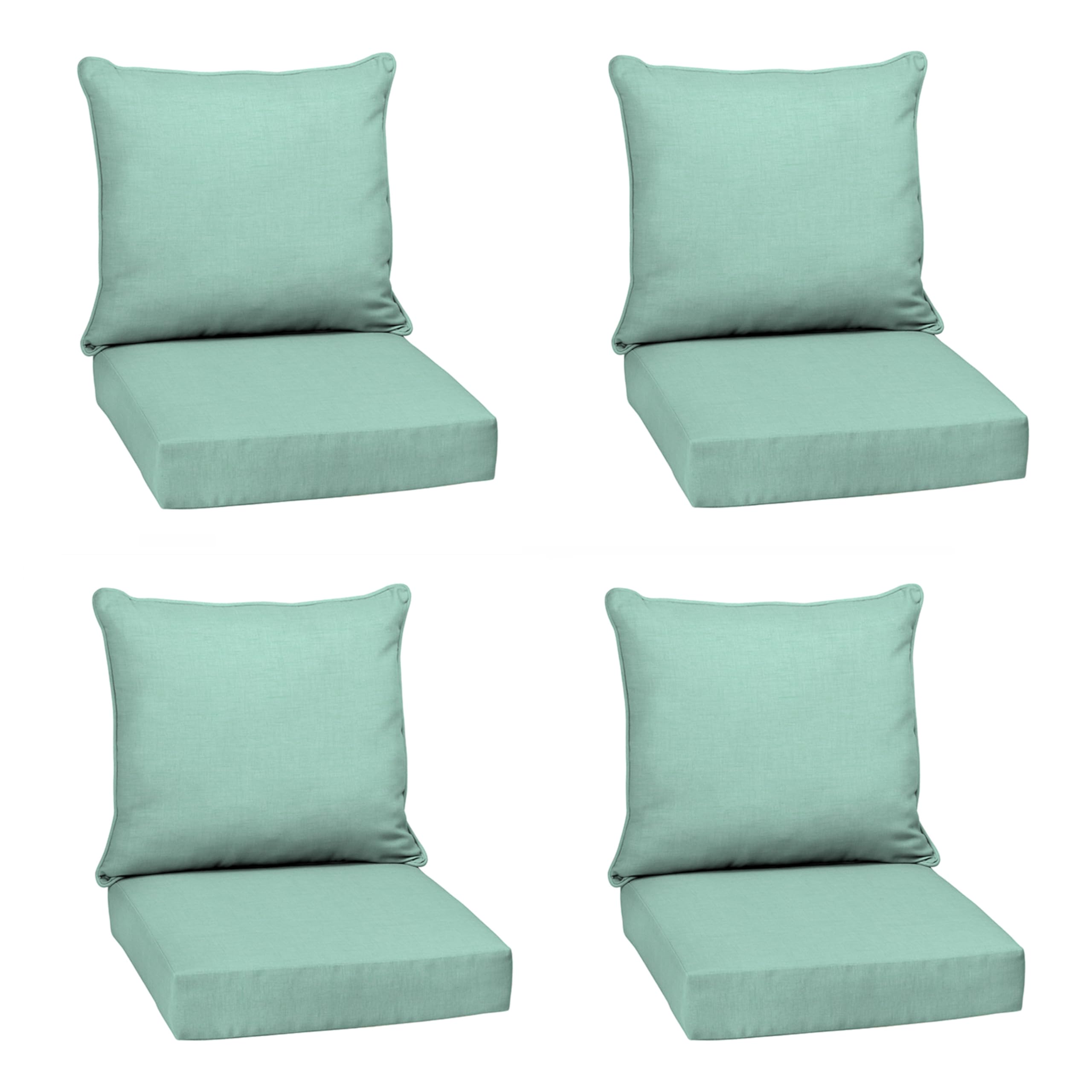 Arden Outdoor Deep Seat Cushion Set, 4-Pack, 22x24, Aqua