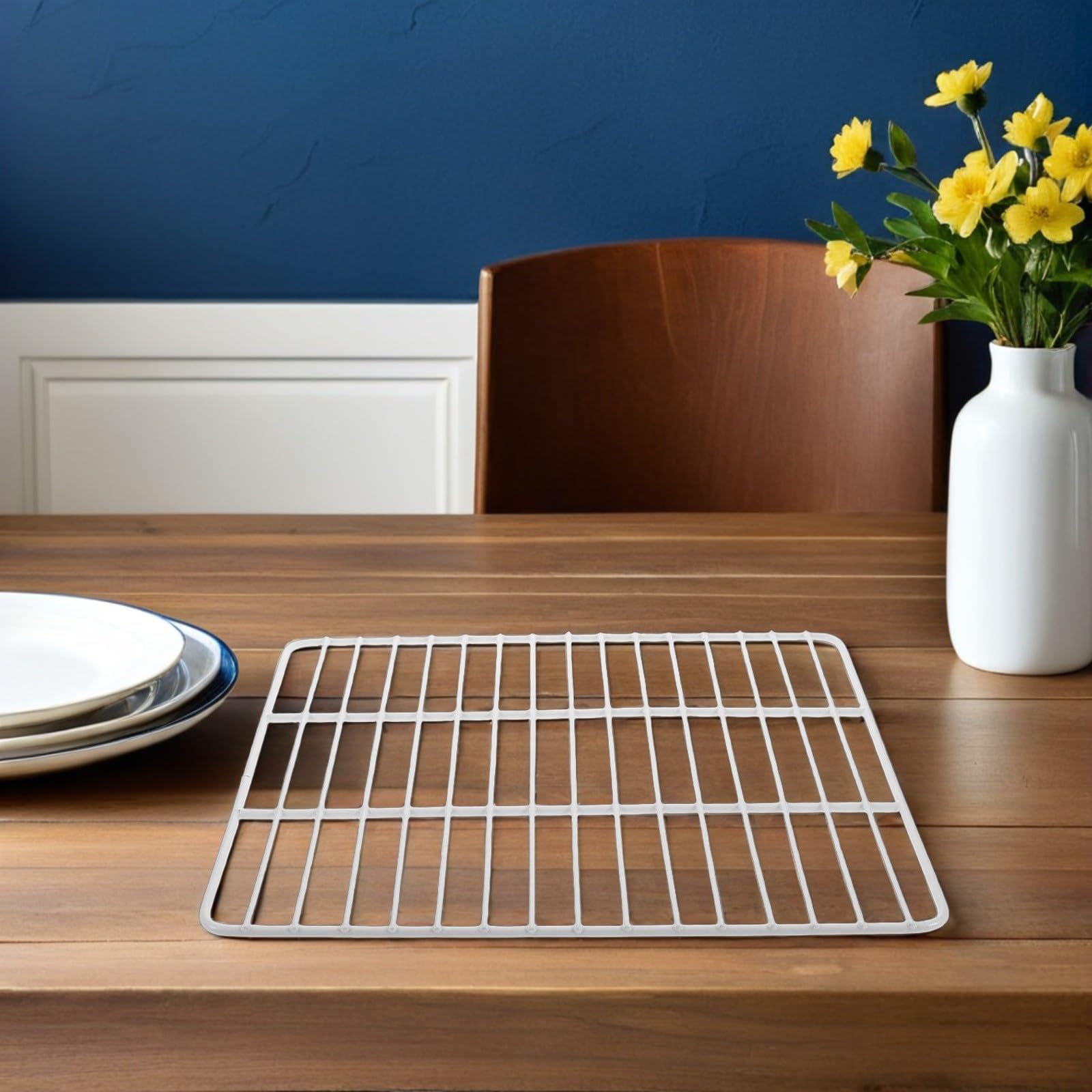Mikikit Gefrierfach Regalteiler aus Stabilem Drahtgitter mit Trennwand 45 X 40cm Leicht zu Reinigen für Professionelle Gastronomie und Private Gefrierschränke