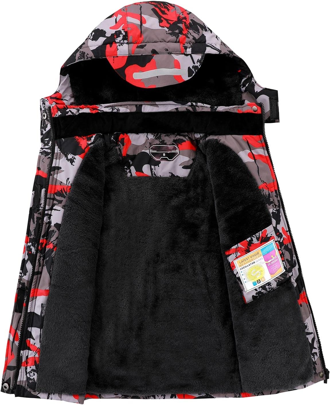 Kid's Ski Jacket Winter Waterproof Coat girls boys Fleece Snowboarding Jackets with Detachable Hood