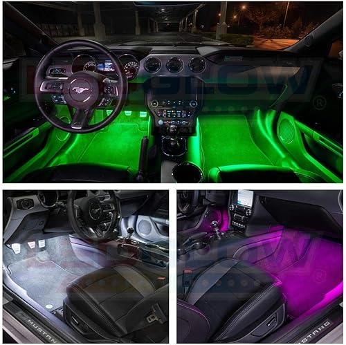 Miniatura 3 de LEDGlow Kit de iluminación de neón para interiores con Bluetooth, multicolor, 4 piezas, para automóviles y camiones, aplicación de teléfono