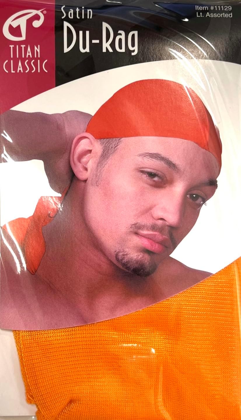 Titan Satin Durag – Ultra Stretch Silky Durag with Extra Long Tail – Comfort Fit for 360 Waves