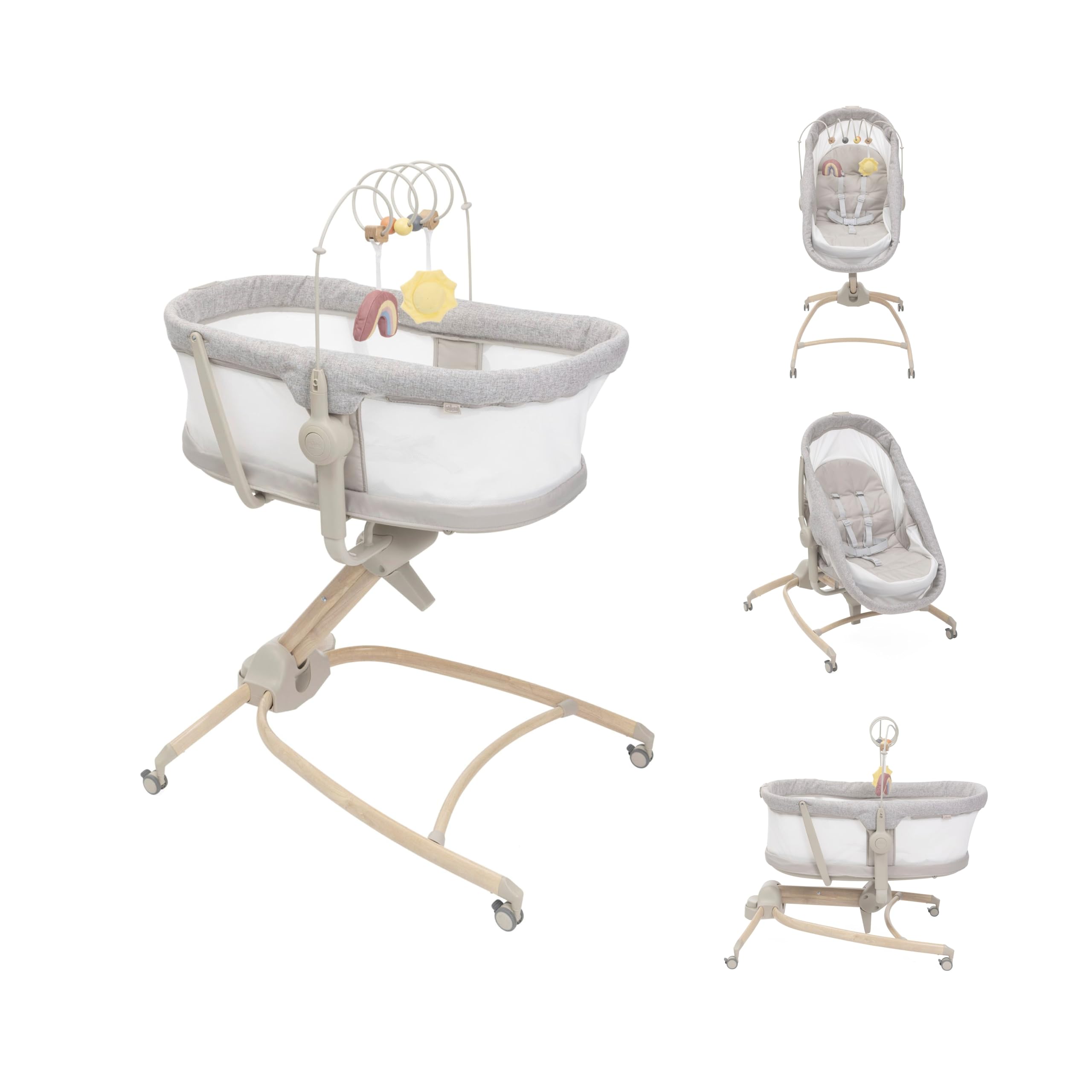 Chicco Baby Hug 4-in-1 - Crib, Recliner, Highchair, Toddler Chair - White - Size 3