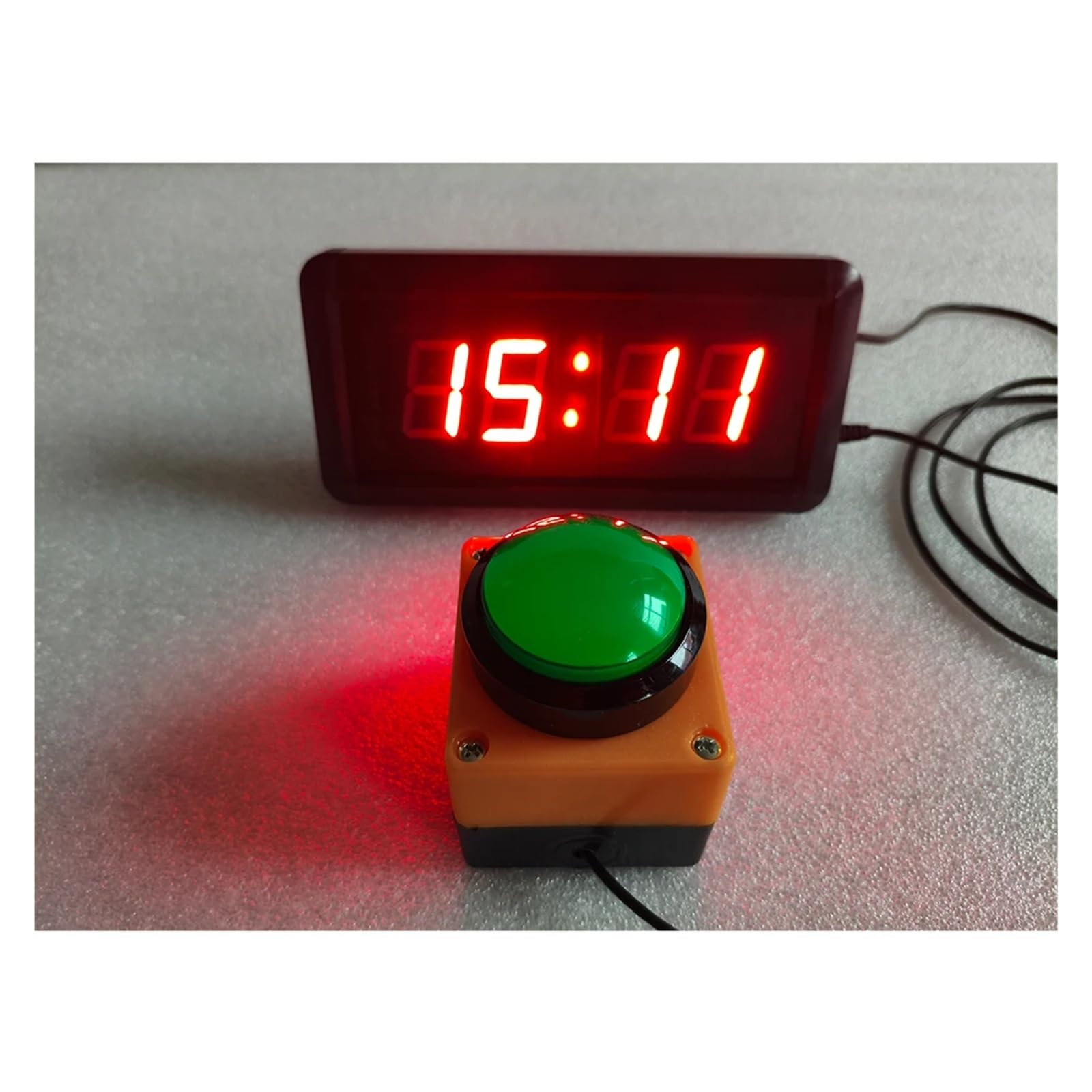 Reloj LED for gimnasio de 1,5 pulgadas, cronómetro con cuenta atrás y Control remoto for deporte, boxeo y Fitness Múltiples modos(With 6CM Button)