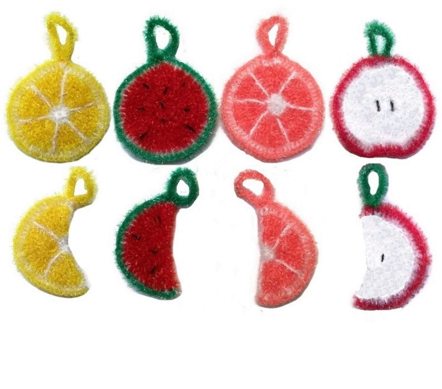 Éponge tawashi fruit fait main au crochet grand modèle durable