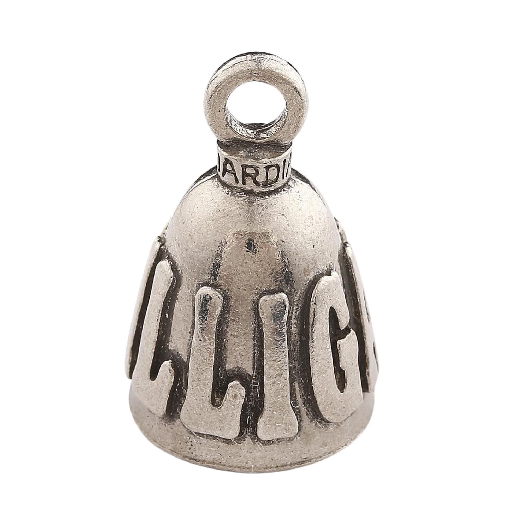 Guardian Bell Good Luck Bell w/Keyring & Black Velvet Gift Bag | Motorcycle Bell | Lead-Free Pewter | Made in USA