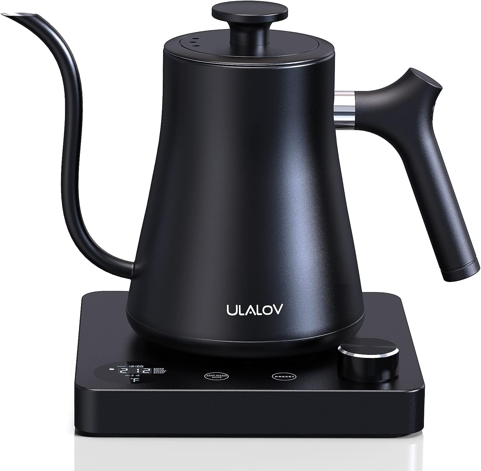 UlalovGooseneck Electric Kettle 1.0L with Temperature Control,Ultra Fast Boiling Hot Water Kettle for Pour-Over Coffee/Tea,100% Stainless Steel, 5 Variable Presets, 12H Keep Warm,Leak-Proof, 1200W