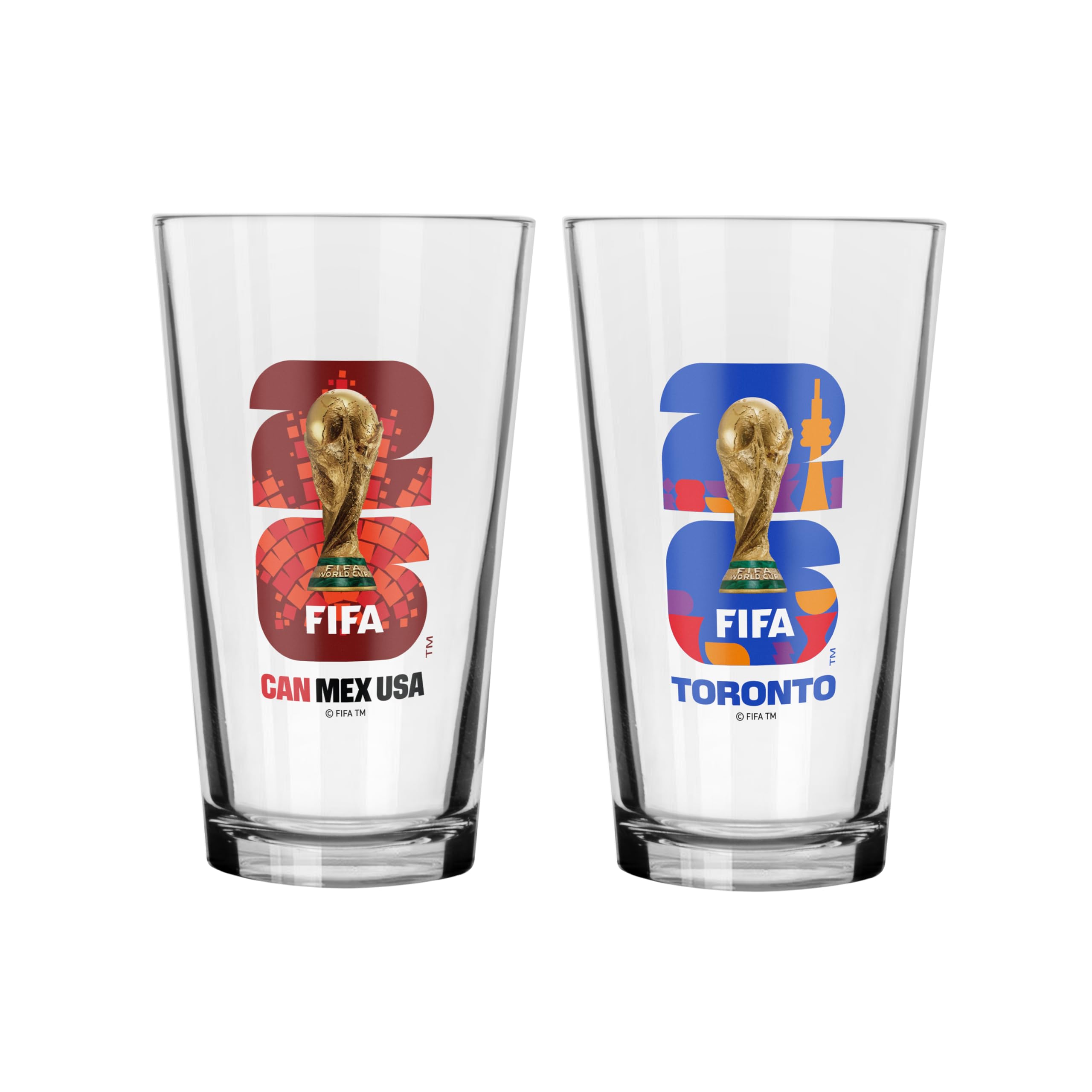 2026 FIFA World Cup Canada & Toronto 16oz Mixing Glass Set, 2-Pack