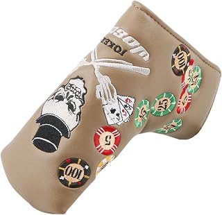 Golf Putter Covers | Golf Head Covers with Skull Embroidered Club Magnetic Absorbed - Driver Headcover, Golf Accessories for Men Protect Your Clubs in Style Fowybe