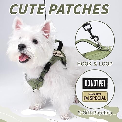 Miniatura 9 de Arnés táctico para perro, chaleco táctico para cachorros, con mango de goma, K9, ajustable y militar, chaleco para mascotas, arnés para