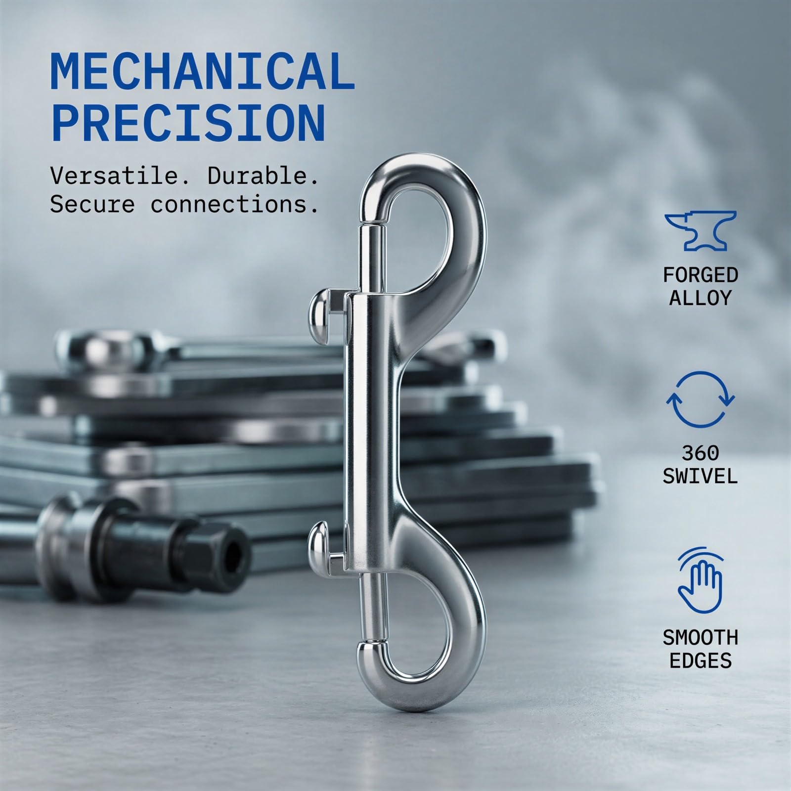 20 Stk. doppelseitige Bolt-Snap-Haken aus Zinklegierung, doppelte Metall-Trigger-Clips zum Verbinden von Hundeleinen, Pferdefuttereimern, als Schlüsselhalter und Tauchzubehör, 360° drehbar