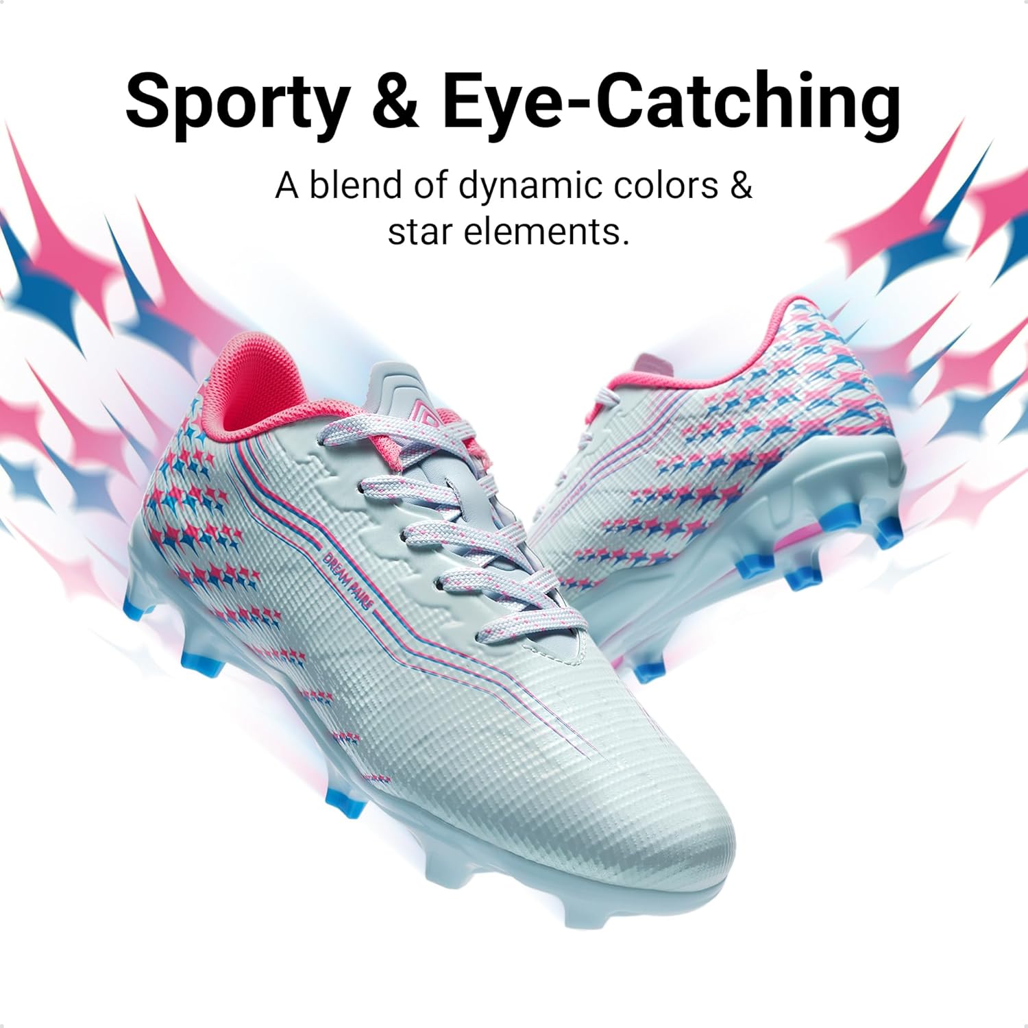 DREAM PAIRS Boys Girls FG AG Soccer Cleats High-Speed Anti-Twist Lightweight Football Shoes
