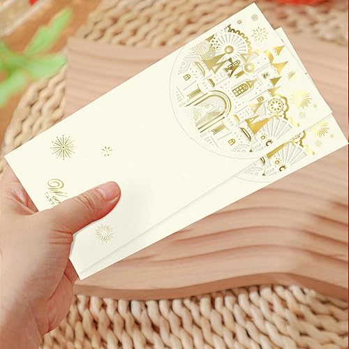 Vista 24 de 10 sobres rojos de boda, sobres de dinero en efectivo para bodas occidentales, bolsillo rojo para aniversario de boda, recién llegado/novia