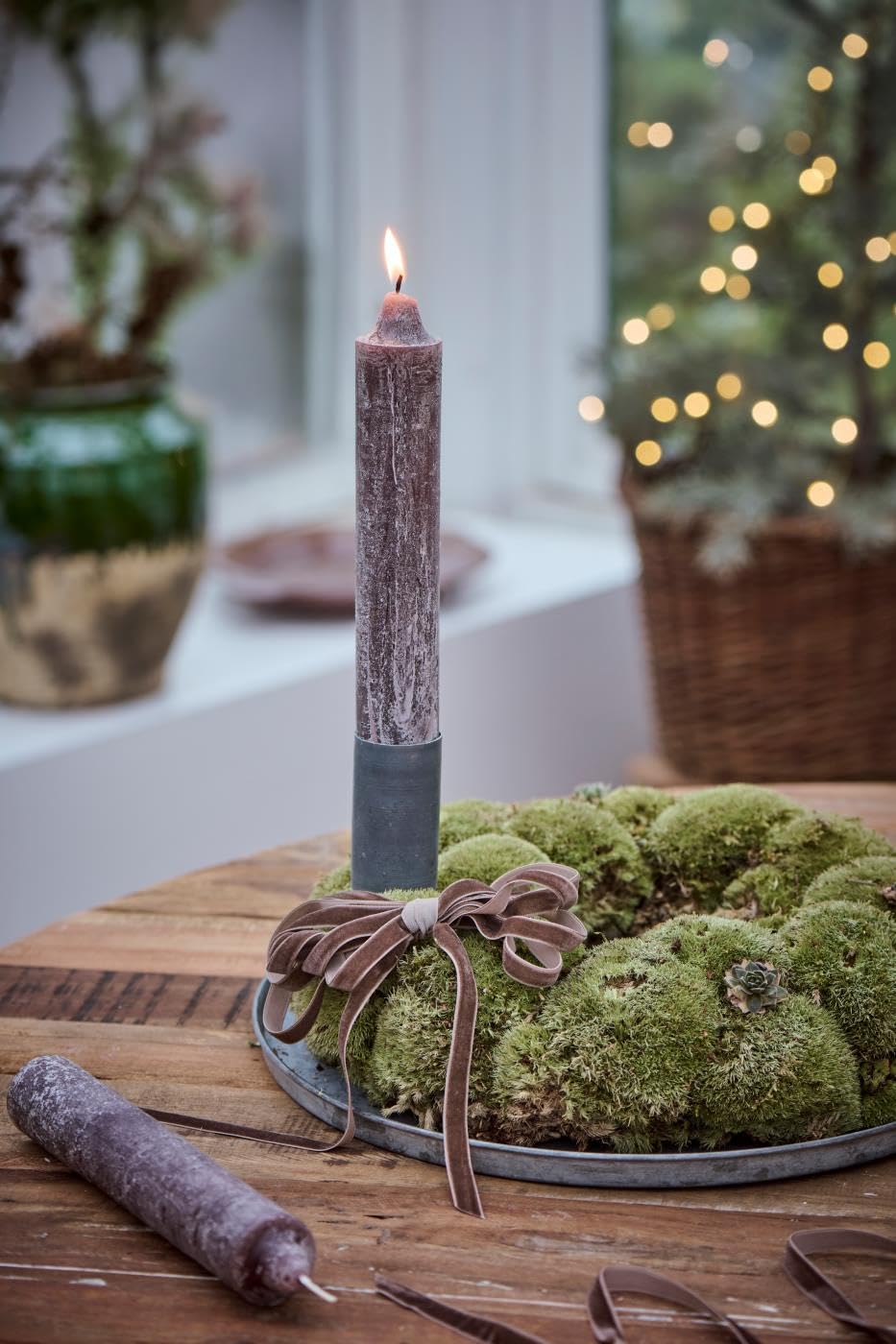 Confezione da 4 candele rustiche, altezza 23 cm, diametro 3,8 cm, diversi colori, durata 23 ore, cioccolato