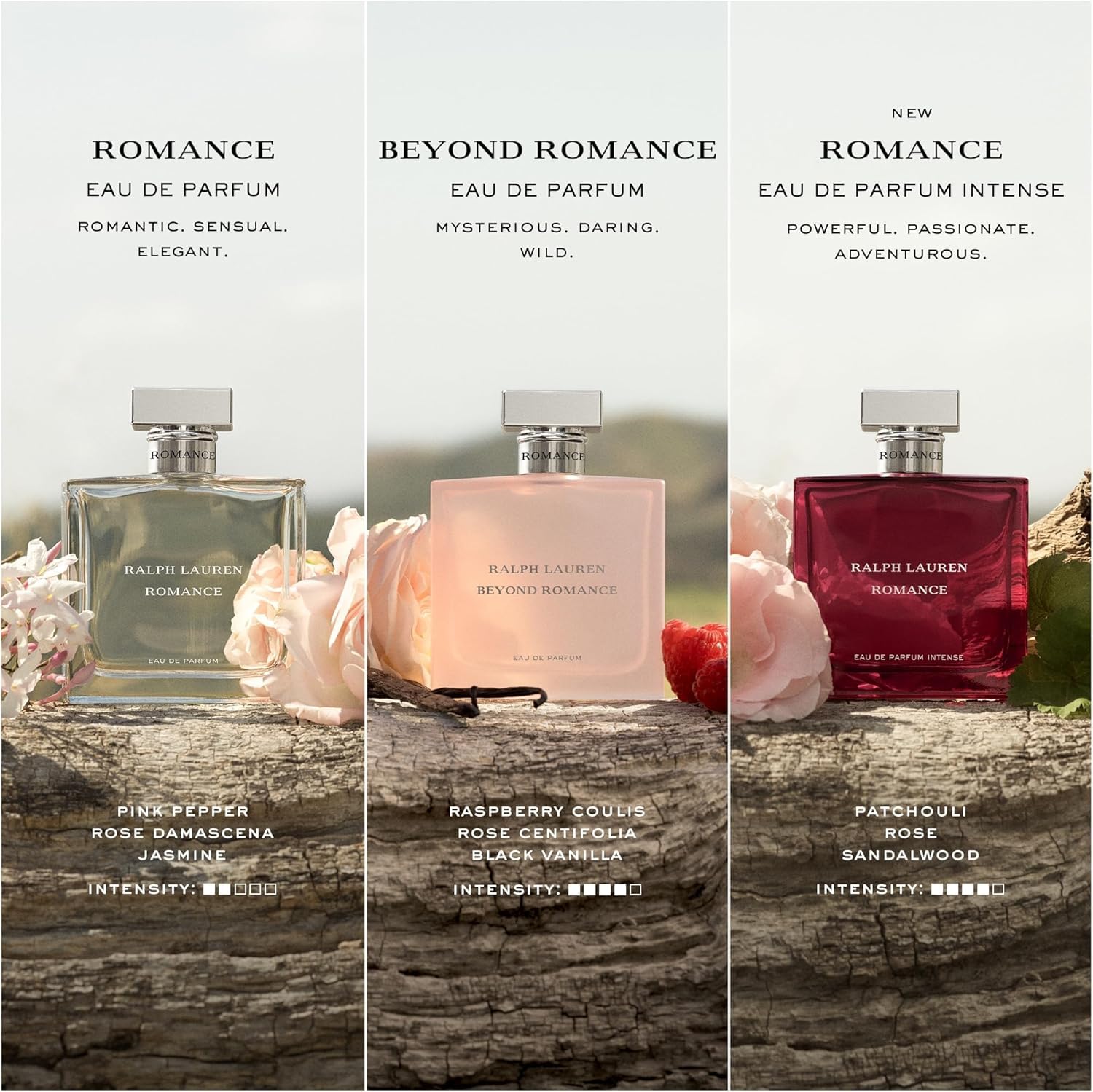 Ralph Lauren Romance Eau de Parfum, Fragancia Floral, Amaderada y Elegante, Aroma de Rosa, Jazmín y Bayas, Duración Prolongada, Perfume de Lujo para Mujer, 50 ml. | Rosa damascena y jazmín, almizcle seductor y maderas suaves, la feminidad más sutil y sofi