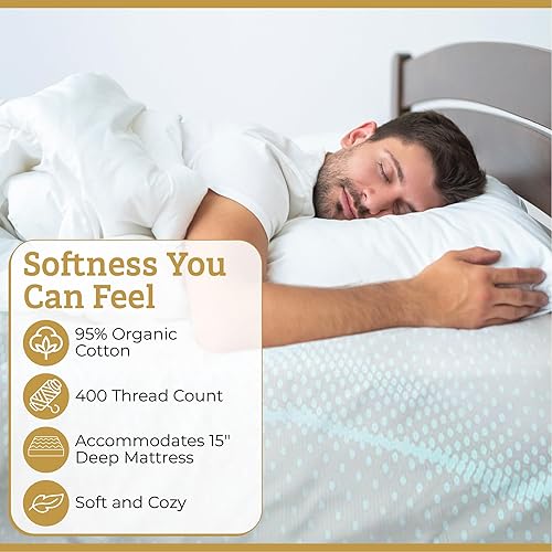 Miniatura 2 de Grounding Sheets Queen - Sábanas de tierra de algodón orgánico y fibra plateada para cama, varilla de conexión a tierra y cable incluidos para uso