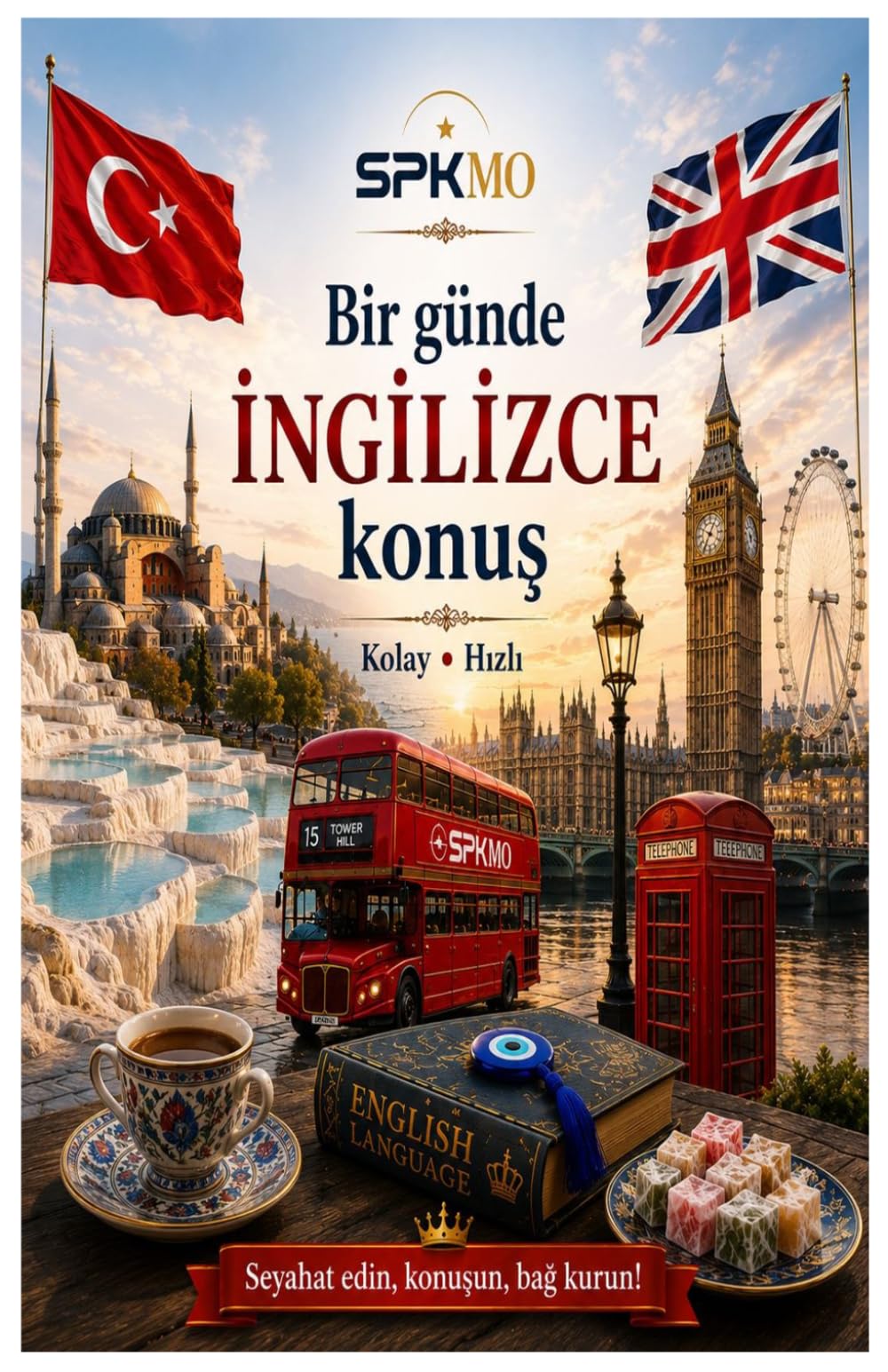 Speak English in One Day: Easy and Practical English Phrases for Turkish Speakers – Daily Conversations, Travel, Hotel, Restaurant and Essential Vocabulary (SPKMO Speak More Series)
