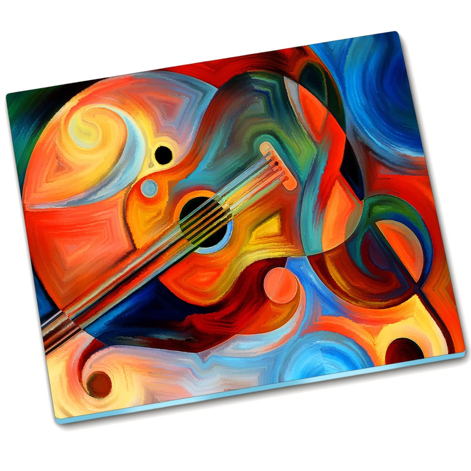 Plaque de protection de la cuisine en verre durci 60x52 cm contre rayures motif musique
