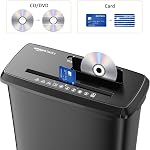 Amazon Basics Déchiqueteuse de papier pour la maison et le bureau, 8-Sheet Découpe, CD/ Carte de crédit Shredder, 3.4 Coffret de déchets Gallon , Noir