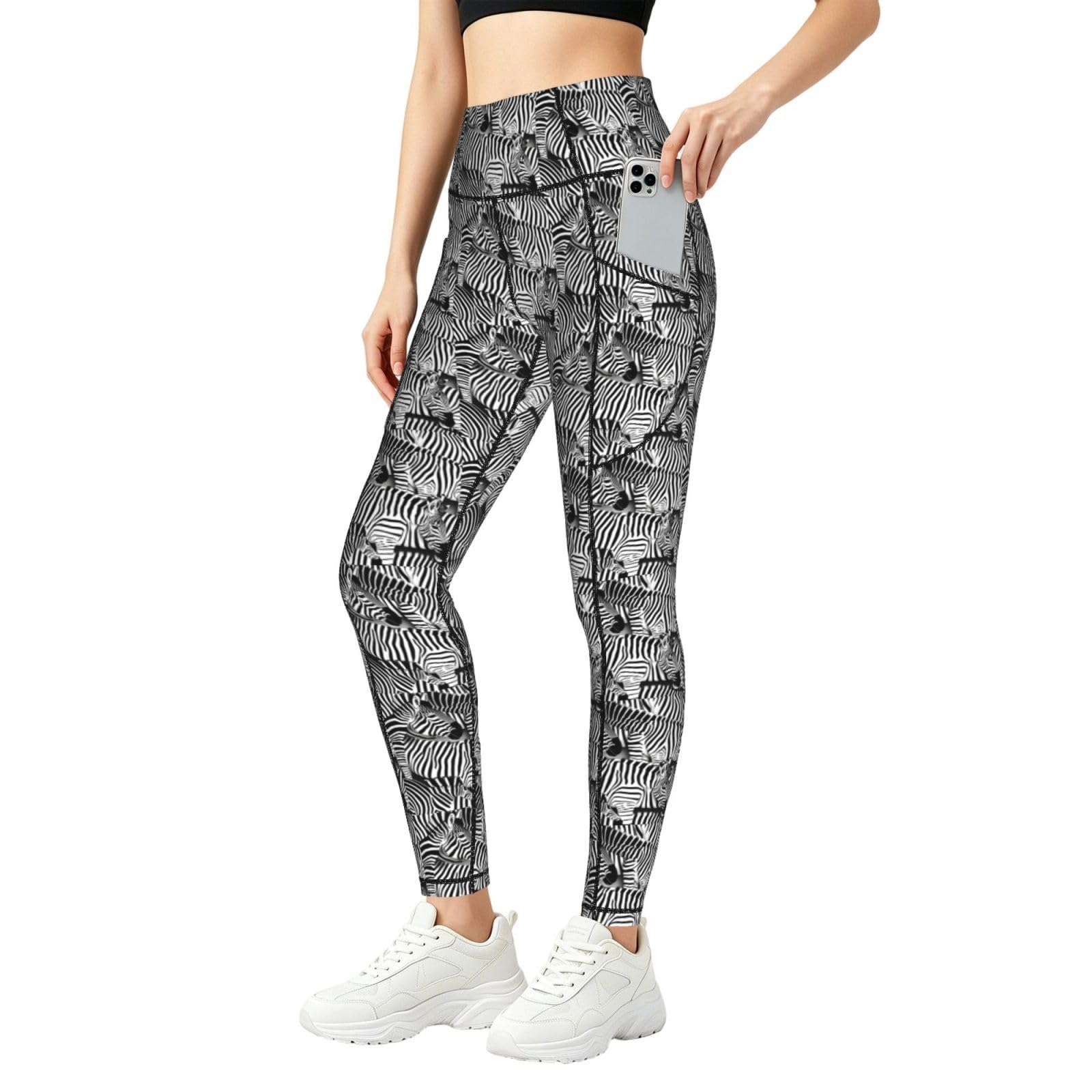 Pantalones de yoga transpirables con estampado de cebra holgados 8