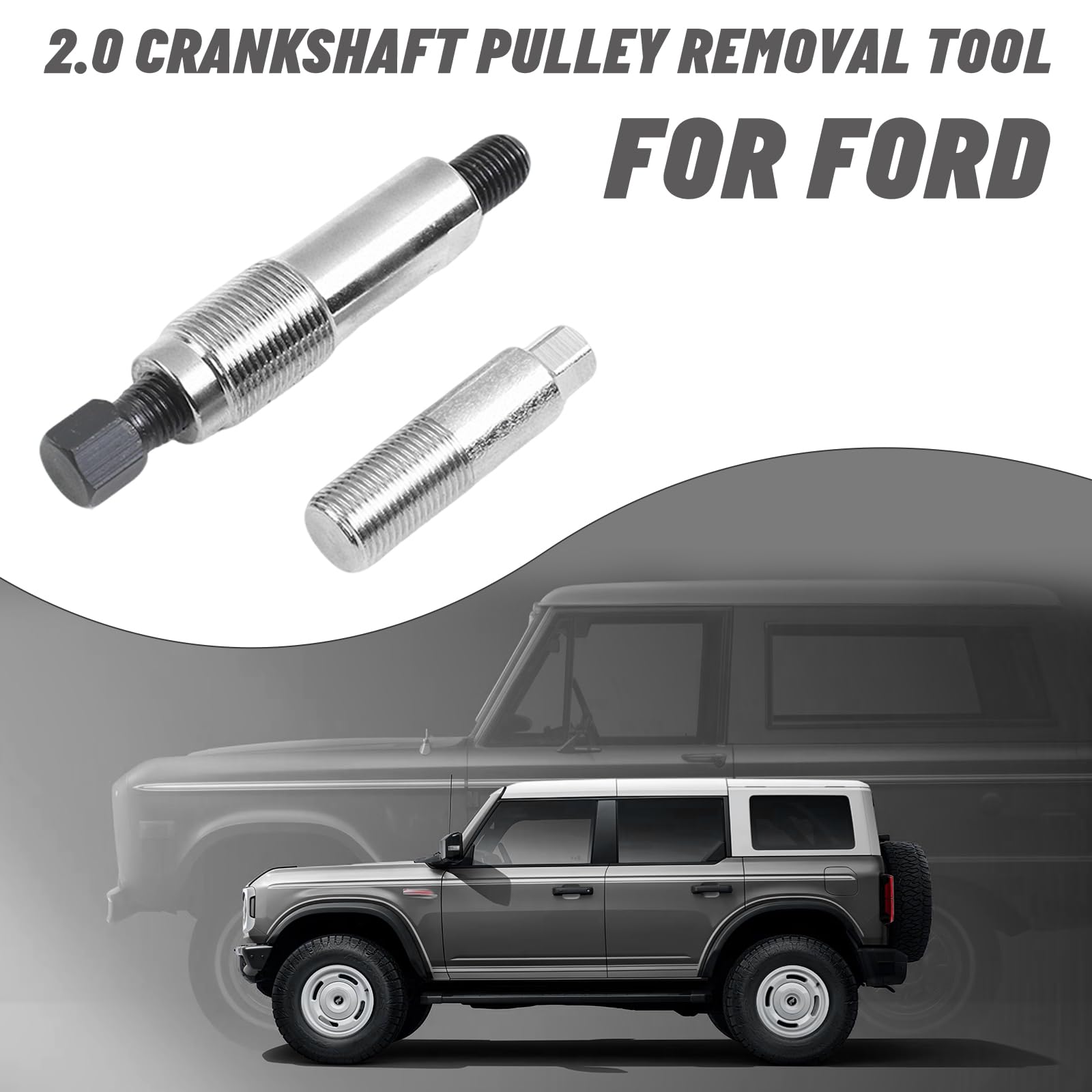 Outil de retrait de poulie de vilebrequin, outil d'extraction de poulie en acier au carbone compatible avec moteur Ford Ranger 2,0 L EcoBlue pour courroie de distribution, OEM 303-1657/1 303