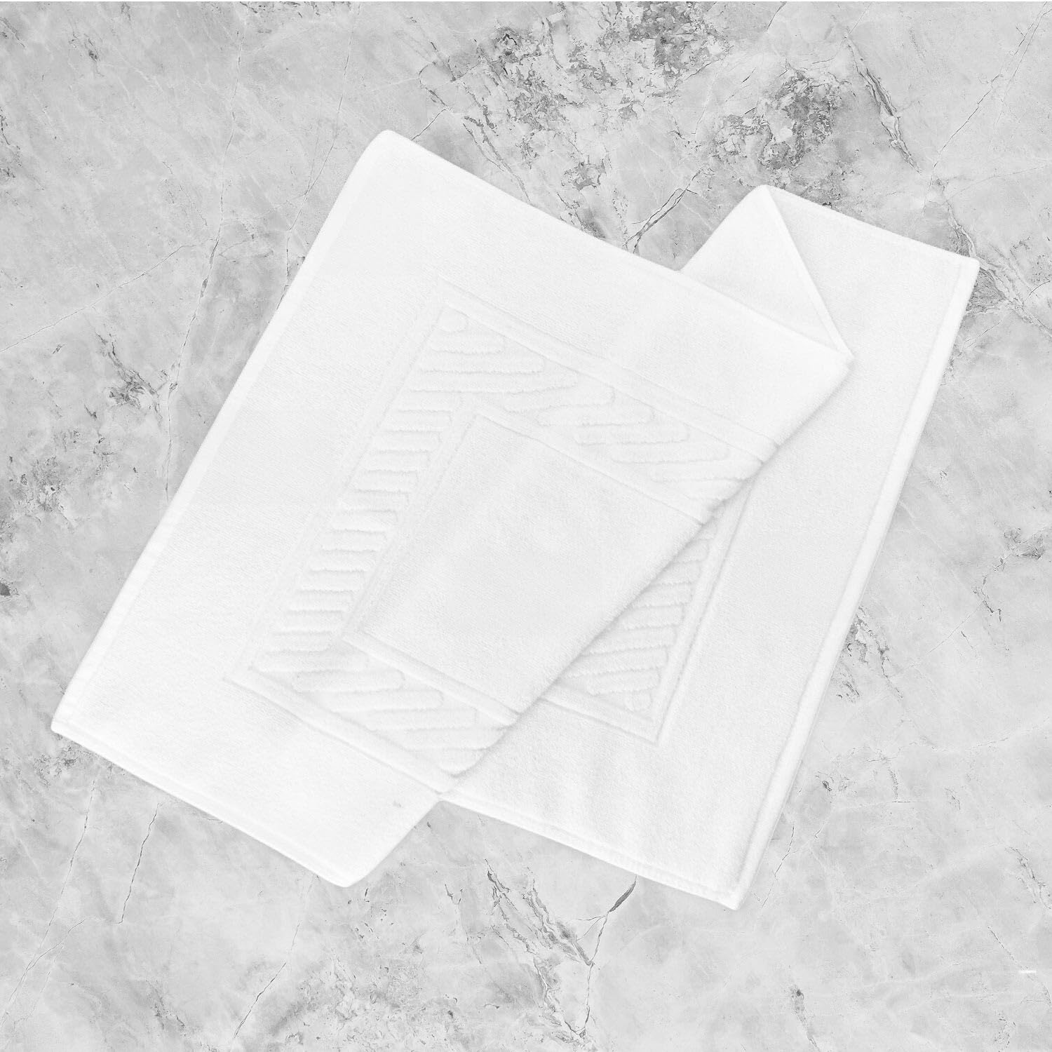10 unidades Hotel alfombrilla de baño – blanco – Aloé – 600 g/m²