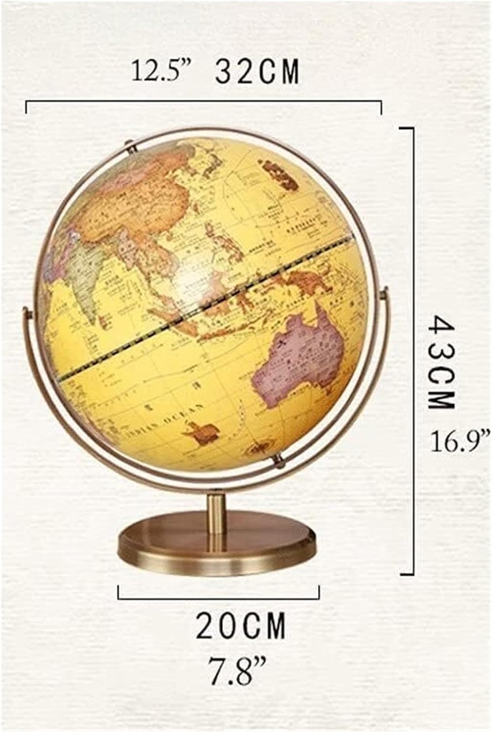 地球儀 720°回転 光る地球儀 レトロ デスクトップ 地球儀 金属ベース付き 地球儀 大人 子供用 デスク オフィス ベッドサイド