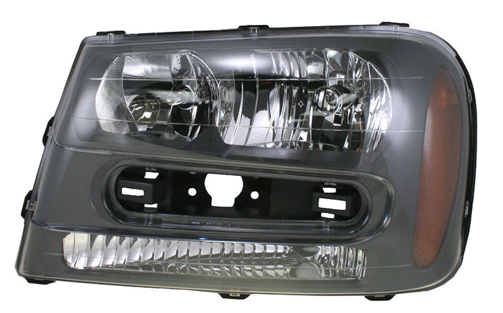 TRQ Driver Side Headlight Assembly Halogen Compatible with 2002-2009 Chevrolet Trailblazer 2002-2006 Trailblazer EXT With Full Width Grille Bar GM2502213