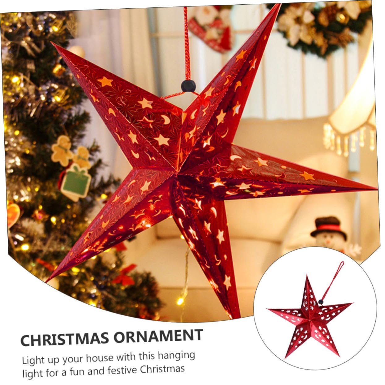 DOITOOL 2 Sätze Weihnachtliche Teiliges Papier Sterndeckel mit LED Lichtern Große Rote Faltsterne Batteriebetriebene Mini LED Lichterketten Dekorative Hängende Weihnachtsbeleuchtung für