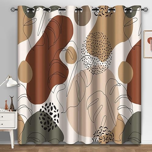 Miniatura 19 de Aimego - Cortinas opacas de madera rústica, puerta de granero, cortinas de madera marrón, casa de campo, decoración para dormitorio, sala de estar,