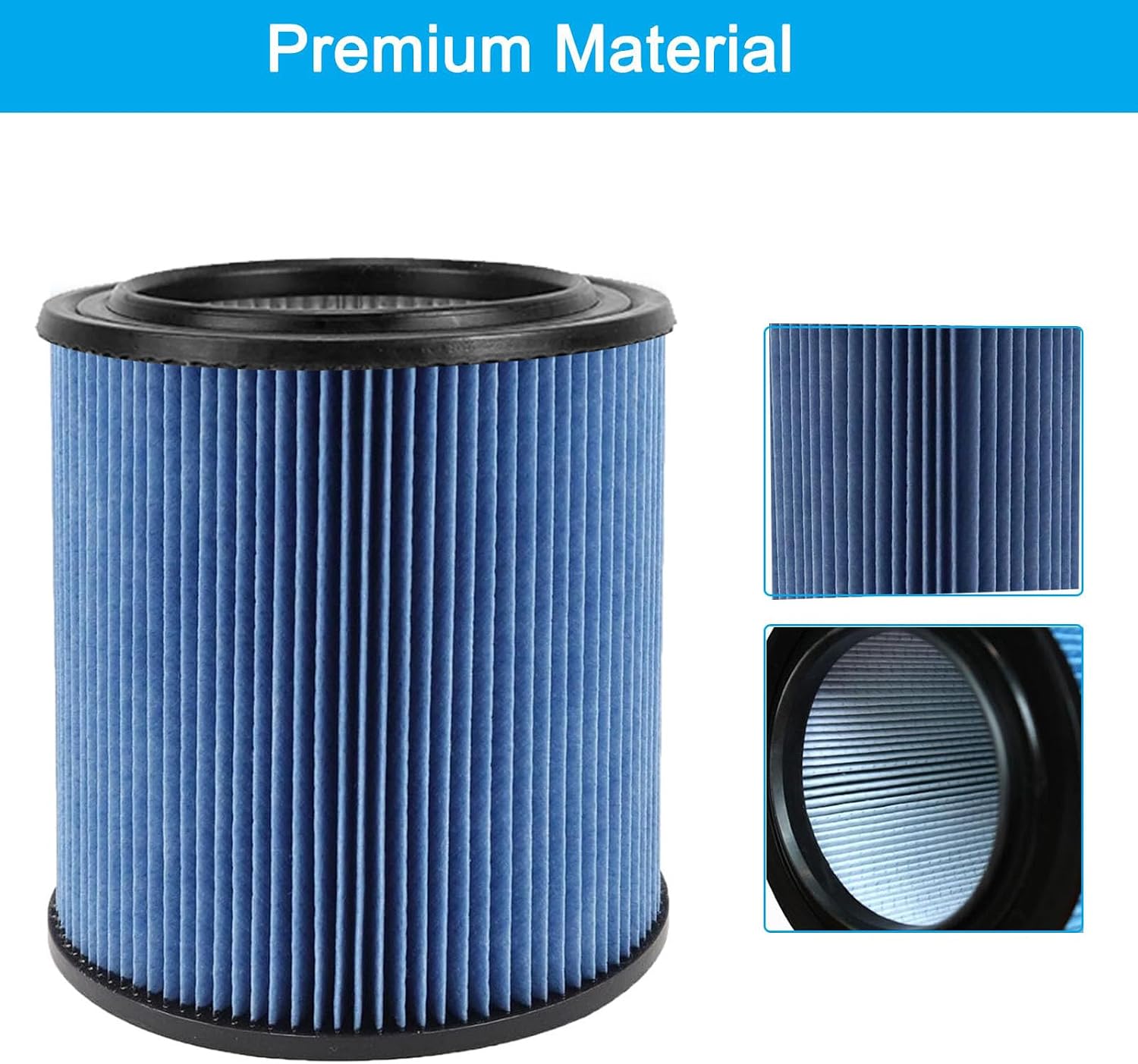 17907 Cartridge Filter for Craftsman Shop Vac 5 to 20 Gallon, 3-Layer Pleated Fine Dust Filter Fits for Craftsman 17907 9-17907 Wet Dry Vacuum image 4