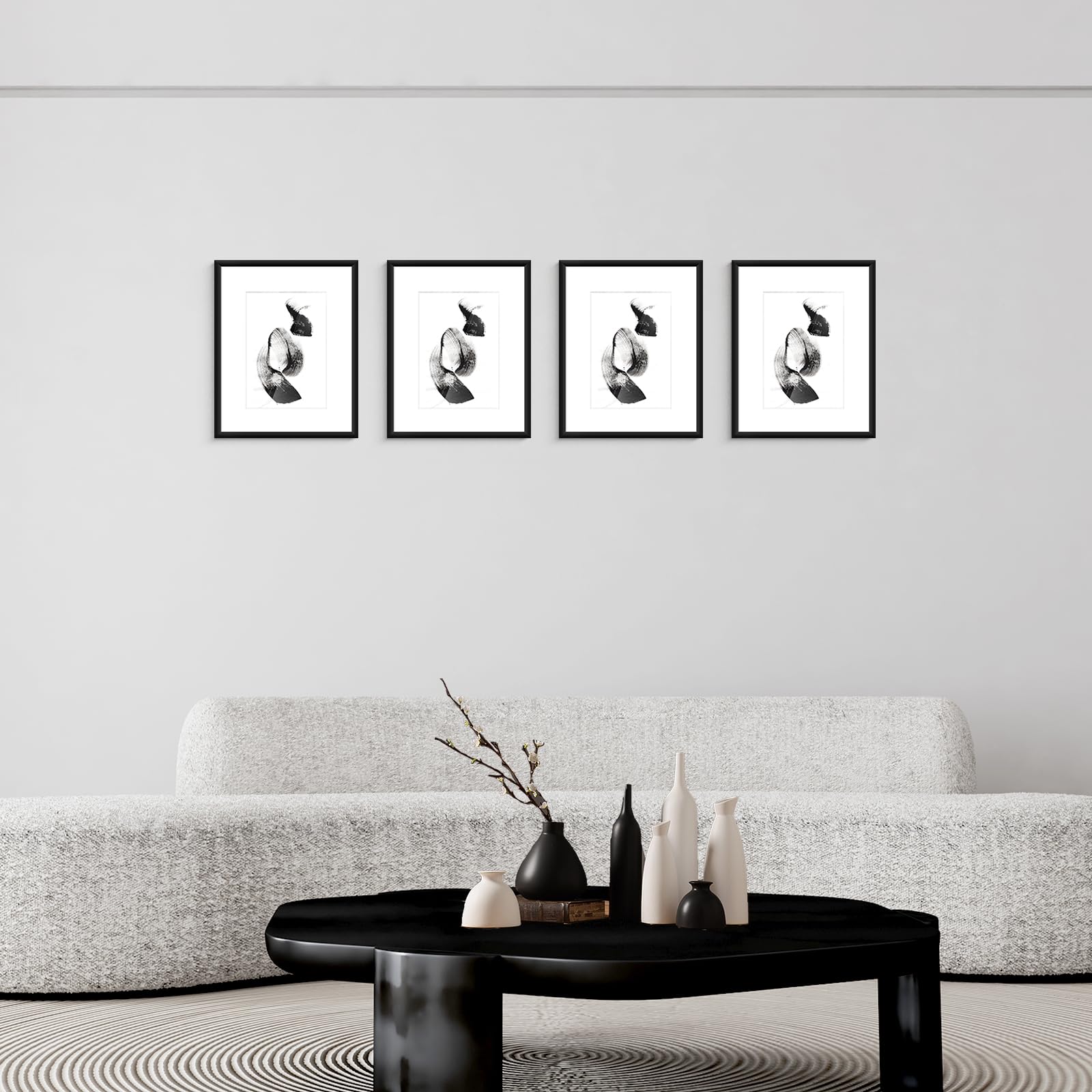 Hesmor 8x10 Picture Frames in Black, Aluminum Acrylic Black Photo Frame, Set of 4 - Image 2