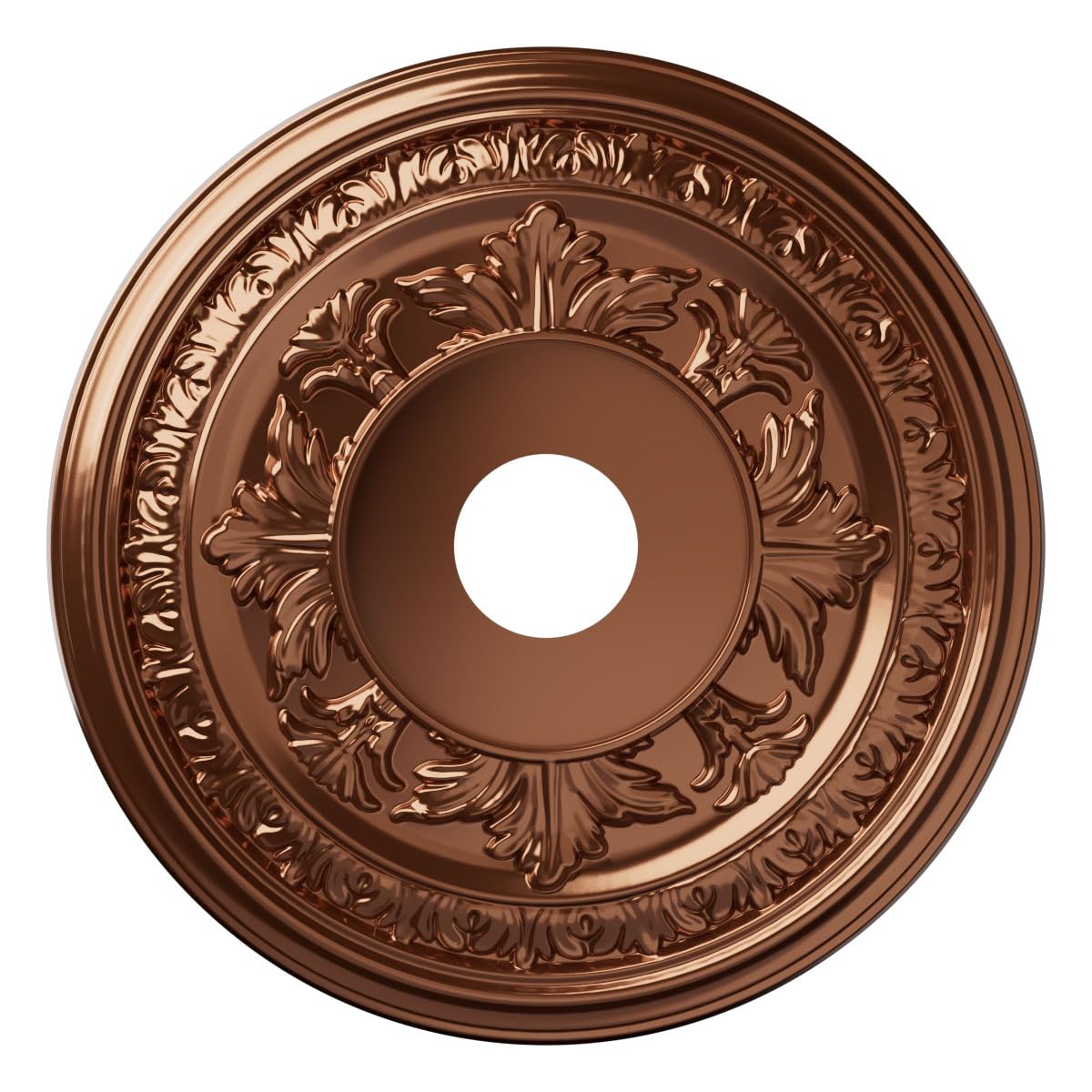 19"OD x 3 1/2"ID x 1"P Baltimore Thermoformed PVC Ceiling Medallion (Fits Canopies up to 7 3/4"), Bright Coat Dark Bronze