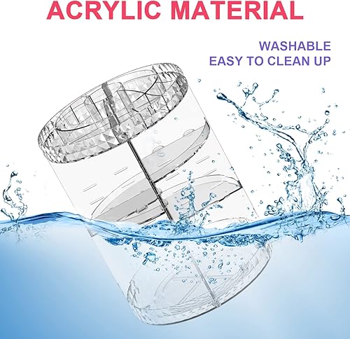 Miniatura 3 de Organizador de maquillaje giratorio de 360 grados, organizador de cosméticos, organizador giratorio de maquillaje, transparente, 6 capas ajustables,