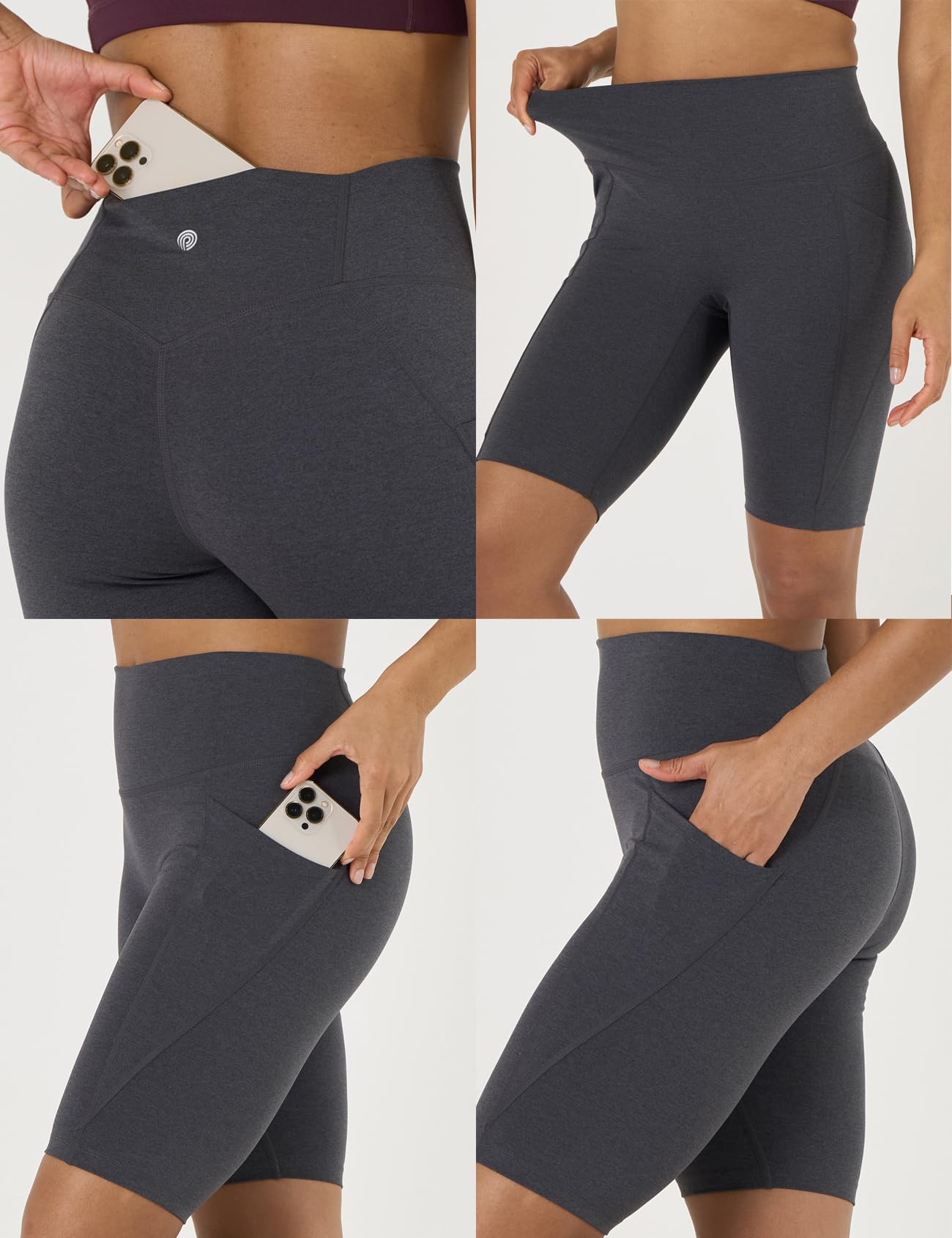 LAPASA Pantalón Corto Deportivo Mujer Leggings con Bolsillos Laterales Mallas Short Yoga Ejercicio Fitness Pilate Deporte Running Ciclismo Elastico L52A1/L52B1 — view 5