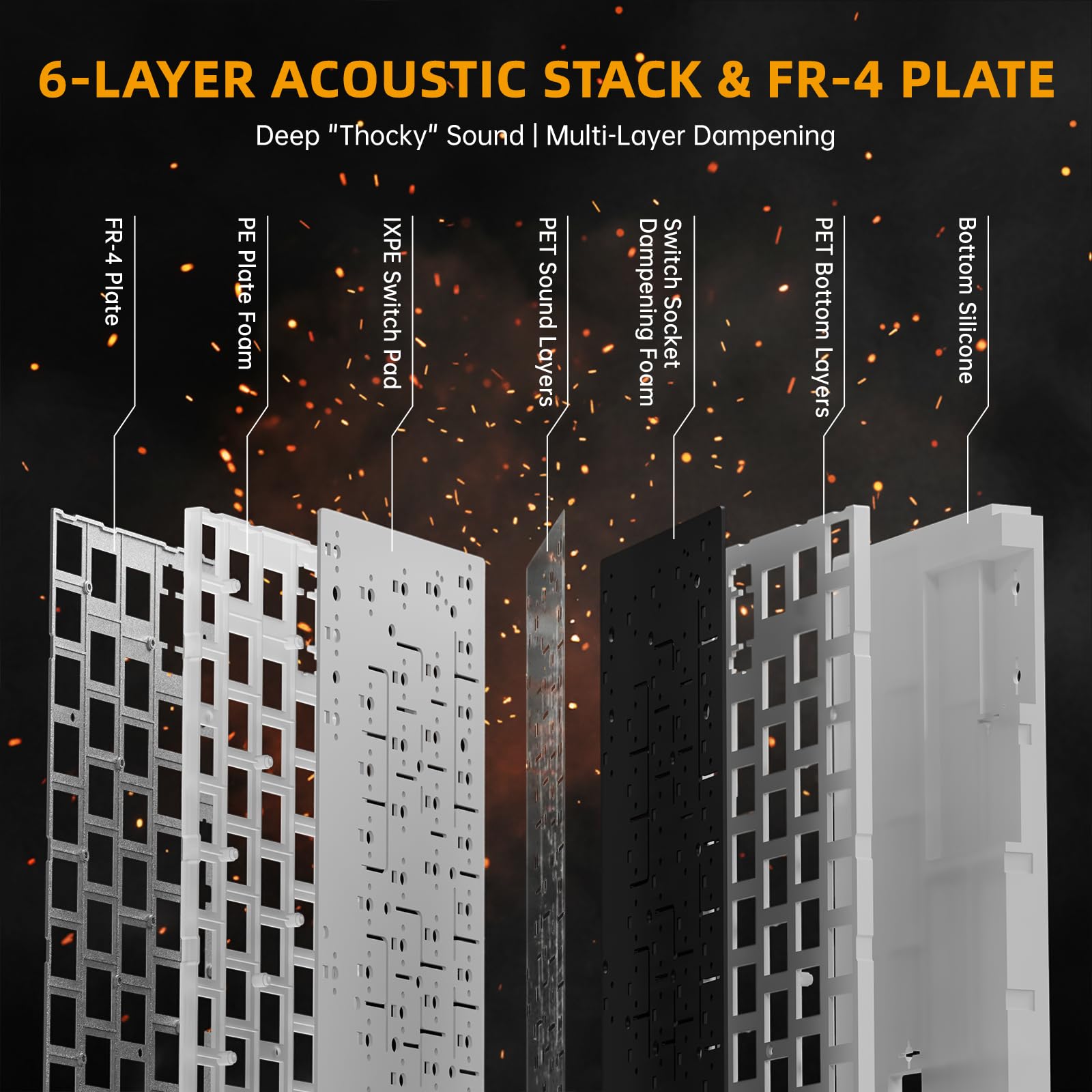 ATTACK SHARK R68 HE Tastiera Gaming Magnetica 8000Hz, Rapid Trigger 0,005 mm, Fibra di Carbonio Forgiata e Alluminio CNC, Snap Tap, Effetto Hall, 60% RGB Cablata, US QWERTY, PC/WIN, Nero Carbone