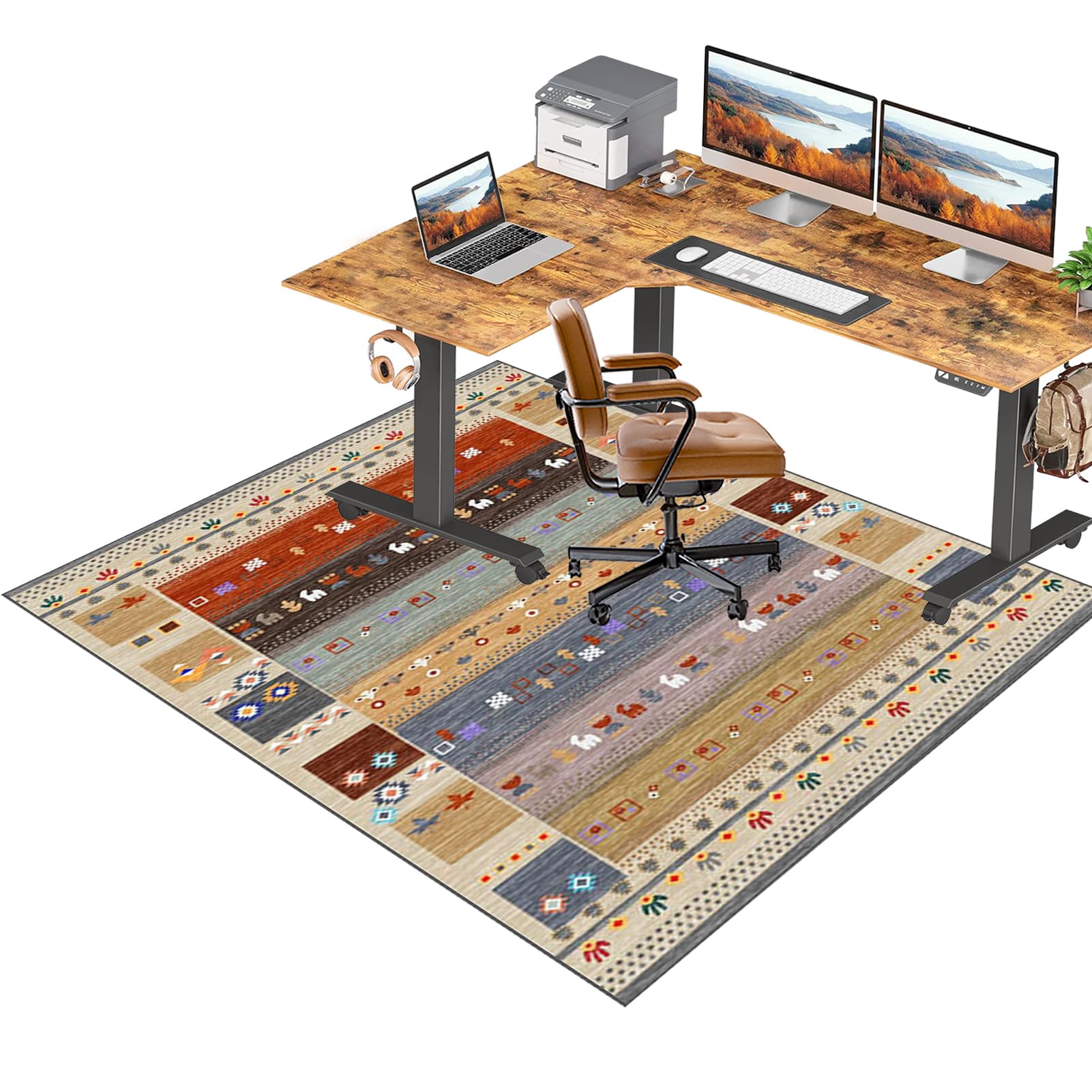 RxiBeFuw Office Chair Mat Desk Chair Mat 200 x 250 cm Carpet Protector Chair Mat Computer Gaming Chair Mat for Easy Glide Floor Mat for Office Chair on Carpet Floor Protector for Rolling Chair โ image 1
