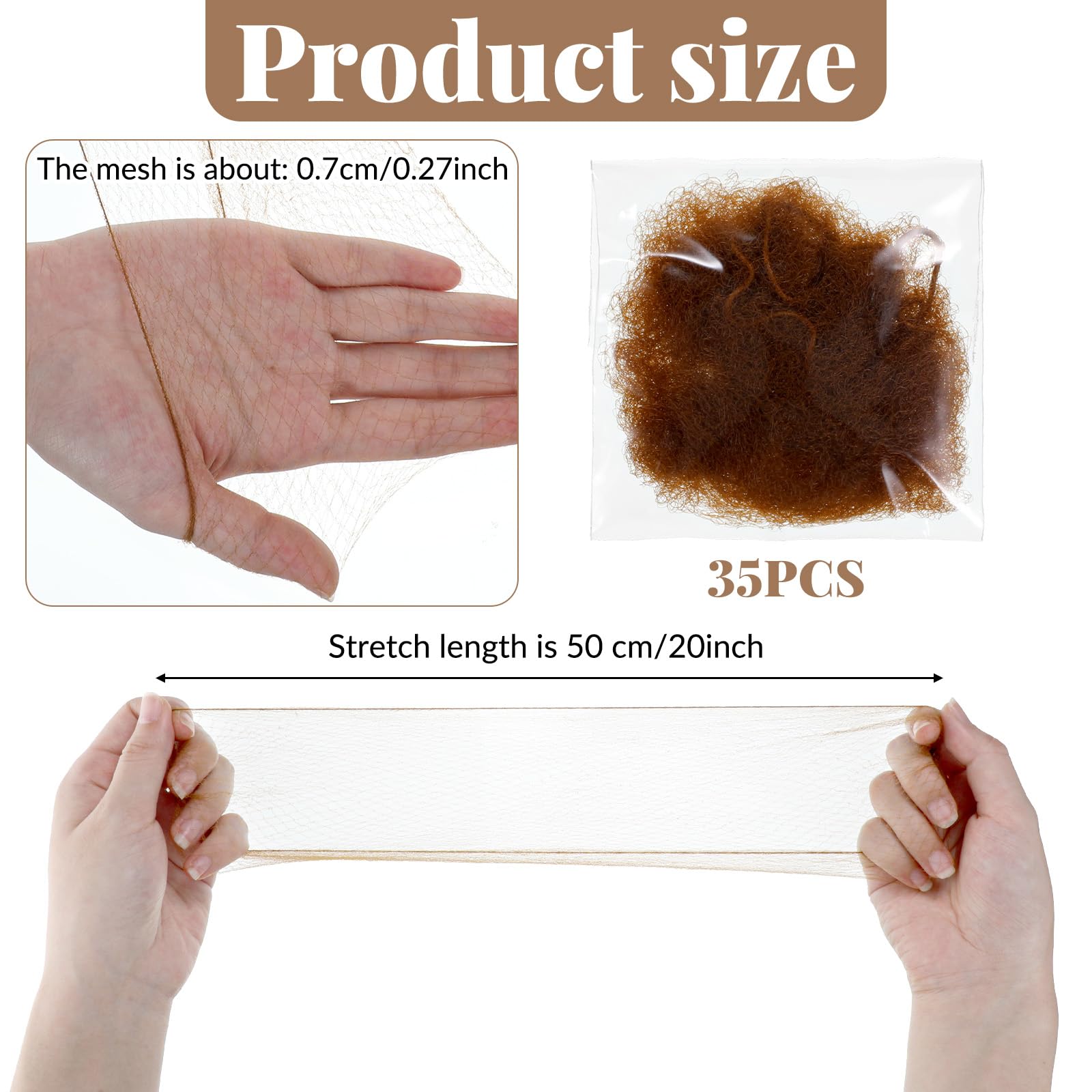 Nylon Invisible Hair Net 20 Cali 50 cm Rete Elastica per Capelli Bionda per Donna Balletto Danza