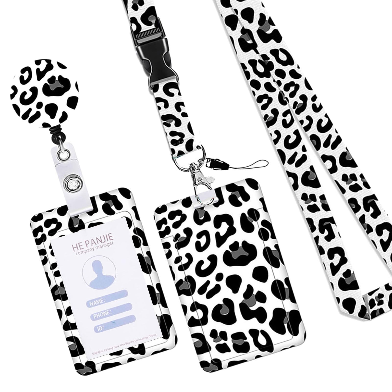 Lerpwige Retractable Lanyard Badge Holder Card With Lanyards Keychain For Office School Hospital Reel